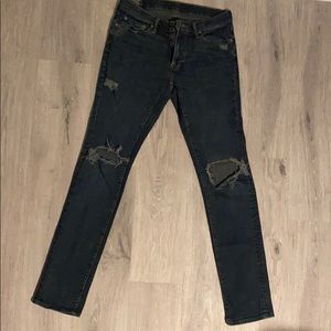 Men’s Dark Blue Abercrombie & Fitch Distress Jeans